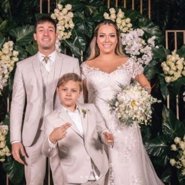 Davi Lucca at the wedding of his mother Carolina Dantas in 2019.